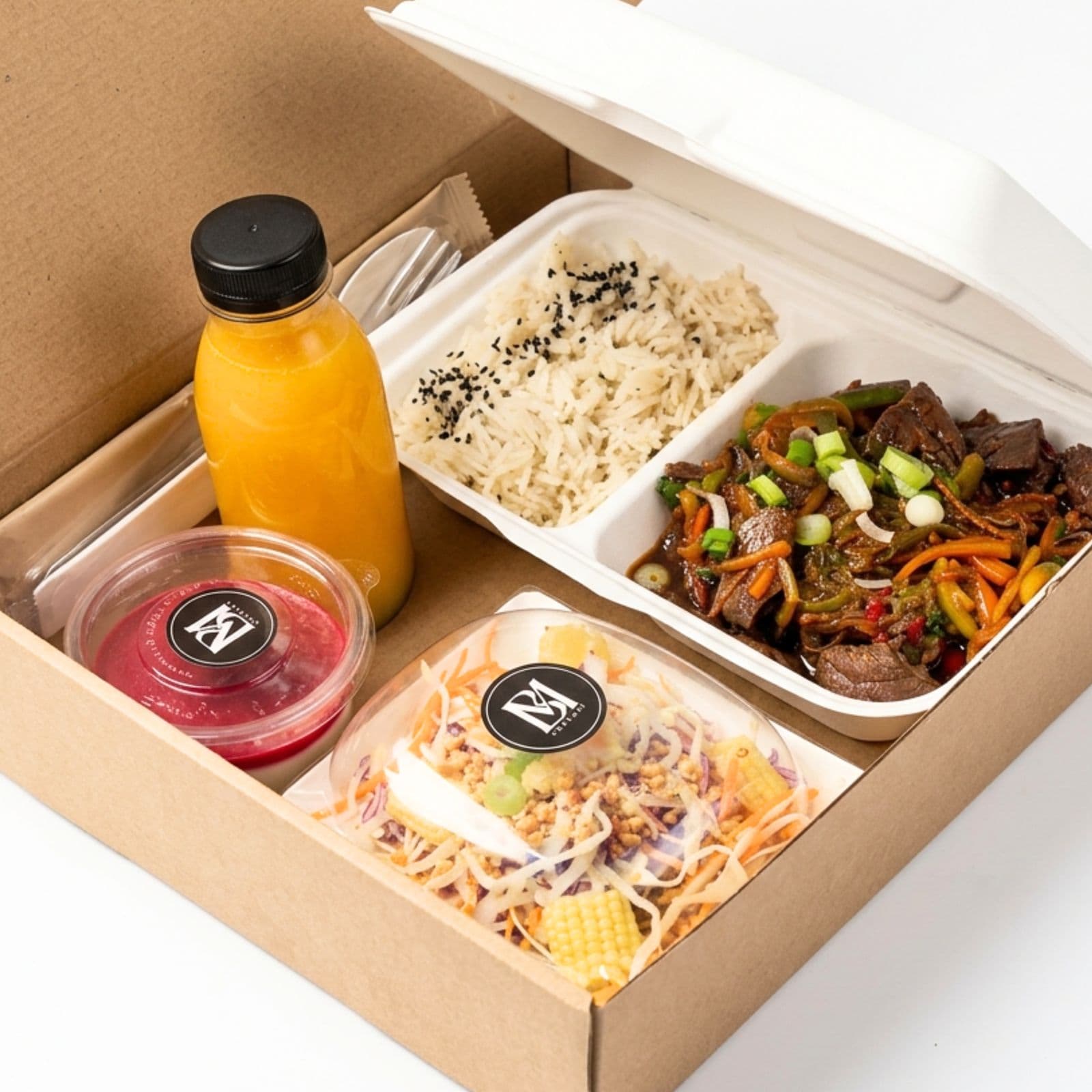 Lunchbox MB Gourmet bento boeuf saute riz et salade fraicheur